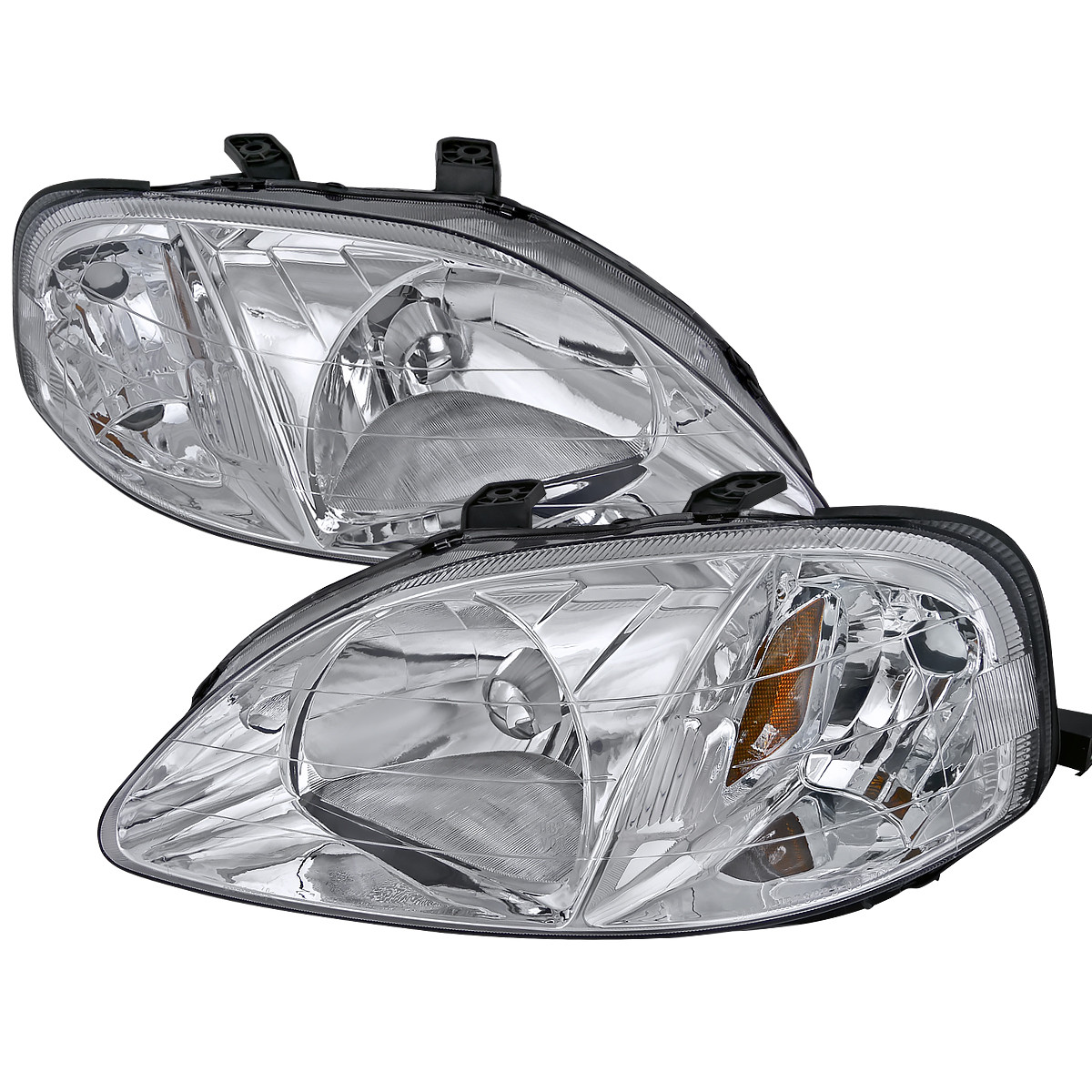 Передние фары Honda Civic EK/EJ 1999–2000, хромированные, комплект