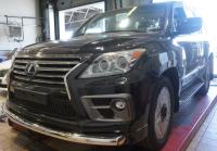 Lexus LX (12–) Защита переднего бампера одинарная d 76 мм, нерж.