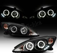 Toyota Camry 30 (02-06) UAE, Europe, USA фары передние черные со светящимися ободками, комплект 2 шт.
