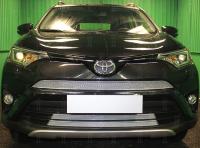 Toyota RAV4 (15–) Защита радиатора Premium, хром, верх (без камеры)