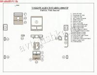 Volkswagen Touareg (04-) декоративные накладки под дерево или карбон (отделка салона), полный набор, c люком , правый руль