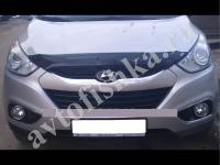 Дефлектор капота тeмный с надписью Hyundai IX 35 2010-
