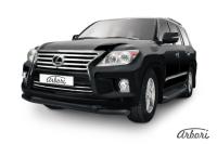 Защита переднего бампера Arbori d76+d57 двойная черная LEXUS LX-570 2012-