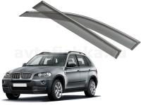 BMW X5 (06–13) Дефлекторы боковых окон с хромированным молдингом, OEM стиль