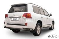 Защита заднего бампера Arbori d76+d42 двойная черная TOYOTA LAND CRUISER 200 2013-