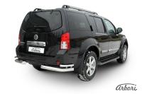 Защита Заднего бампера "уголки" Arbori d76+d42 двойные NISSAN PATHFINDER 2010-2014