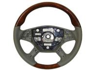 Mercedes W164, T245, W251 (05-08) руль классический, серая кожа - дерево орех