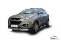 Защита переднего бампера Arbori d76+d57 двойная HYUNDAI IX-35 2009-