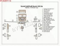 Suzuki Swift/Swift Sports (05-) декоративные накладки под дерево или карбон (отделка салона), полный набор, CD/RAdio Type , правый руль