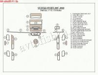 Suzuki Swift/Swift Sports (07-10) декоративные накладки под дерево или карбон (отделка салона), полный набор, CVT, CD и радио , правый руль