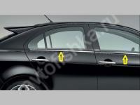 Mitsubishi Lancer 10 (07-) молдинги нижней кромки окон из полированной нержавеющей стали, комплект 4 шт.
