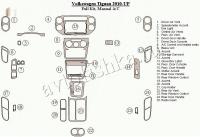 Декоративные накладки салона Volkswagen Tiguan 2010-н.в. полный набор, ручной AC Control