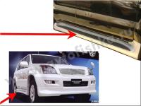 Toyota Land Cruiser Prado 120 (02-09) накладки порогов пластиковые, комплект 2 шт.