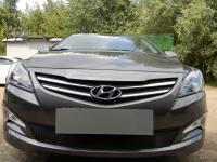 Hyundai Solaris (14–16) Защита радиатора, чёрная