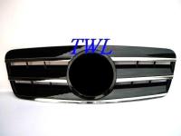 Mercedes CLK W208 (95-02) решетка радиатора черная со звездой, дизайн Big Star, стиль CL, 3 ламели.