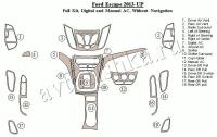 Декоративные накладки салона Ford Kuga 2013-н.в. Полный набор, без навигации, ручное управление климат-контролем.