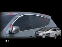 Hyundai Tucson ix35 (10-) верхние хромированные молдинги окон пластиковые, комплект 4 шт.