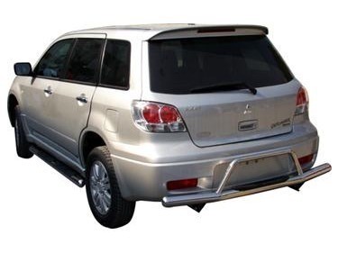 Mitsubishi Outlander (02-06) защита заднего бампера, труба из нержавеющей стали 63 мм