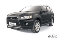 Защита переднего бампера Arbori d57 черная MITSUBISHI OUTLANDER XL NEW 2010-2012