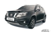 Защита переднего бампера Arbori d42 черная NISSAN TERRANO 2014-