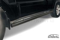 Защита штатных порогов Arbori d76 труба черная MITSUBISHI PAJERO IV 2006-