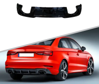 Черный диффузор RS3 S-line для Audi A3 седан 2017-2020