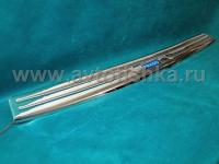 Toyota Land Cruiser Prado 120 (02-09) накладка заднего бампера верхняя, хромированная, со светящейся надписью "PRADO"