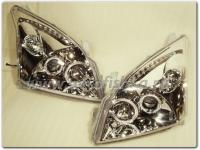 Toyota Land Cruiser Prado 120 (02-09) фары передние линзованные хромированные со светящимися ободками и светодиодной подсветкой, комплект 2 шт.