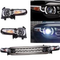 Toyota FJ Cruiser (07-15) фары линзовые в комплекте с решеткой радиатора, дизайн №1