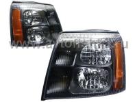 Cadillac Escalade (02-06) фары передние черные, комплект 2 шт.