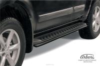 Защита штатного порога d42 черная Nissan Pathfinder R51 (05-09)