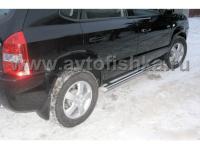 Hyundai Tucson (04-09) пороги боковые, труба 70 мм