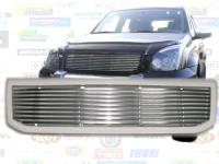 Toyota Land Cruiser Prado 120 (02-) решетка радиатора алюминиевая с серебристой рамкой.