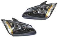 Ford Focus 2 (04-08) фары передние черные, штатные