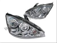Ford Focus 1 (98-04) Europe+USA фары передние линзовые хромированные, со светящимися ободками, комплект 2 шт.