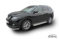 Защита штатных порогов Arbori d57 с листом NISSAN X-TRAIL 2015-