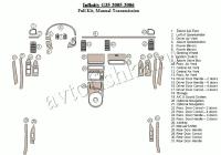 Декоративные накладки салона Infiniti G35 2005-2006 полный набор, Механическая коробка передач