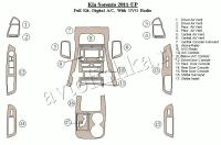 Декоративные накладки салона KIA Sorento 2011-н.в. Полный набор, климат-контроль, с UVO радио.