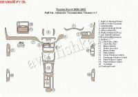 Toyota RAV4 (00-02) декоративные накладки под дерево или карбон (отделка салона), полный набор, автоматичеcкая коробка передач, ручной климат , правый руль