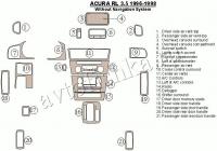 Декоративные накладки салона Acura RL 3.5 1996-1998 без навигации система