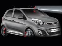 Kia Picanto (11-) пластиковые молдинги на двери боковые полностью хромированные, комплект 4 шт.