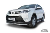 Защита переднего бампера Arbori d57+d57 двойная TOYOTA RAV-4 2013-