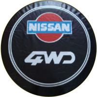Чехол запасного колеса из экокожи с эмблемой Nissan 4WD, радиусы  14; 15; 16; 17;