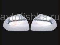 Hyundai Santa Fe (06-) хромированные пластиковые накладки на боковые зеркала, комплект 2 шт.