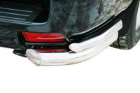 Toyota Land Cruiser Prado (09–13) Защита задняя «уголки» двойные 76/42 мм, нерж. сталь