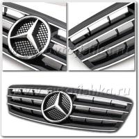 Mercedes C-class W203 (01-07) 4 дв. седан решетка радиатора черная, дизайн Big Star "Авангард" (Avangard).