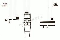 Ford Ranger 2006-2010 декоративные накладки (отделка салона) под дерево, карбон, алюминий