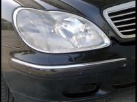 Mercedes S W220 накладки хромированные на передние фары, комплект 2 шт.