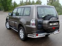 Mitsubishi Pajero (11–) Защита задняя (уголки двойные) 76,1/42,4 мм