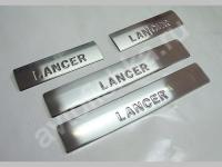 Mitsubishi Lancer 10 (2008-) накладки на пороги из нержавеющей стали, 4 шт.